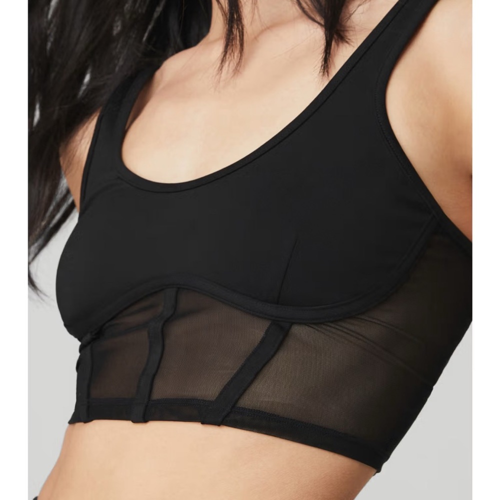 Alo Yoga Airbrush Mesh Corset Tank Black
